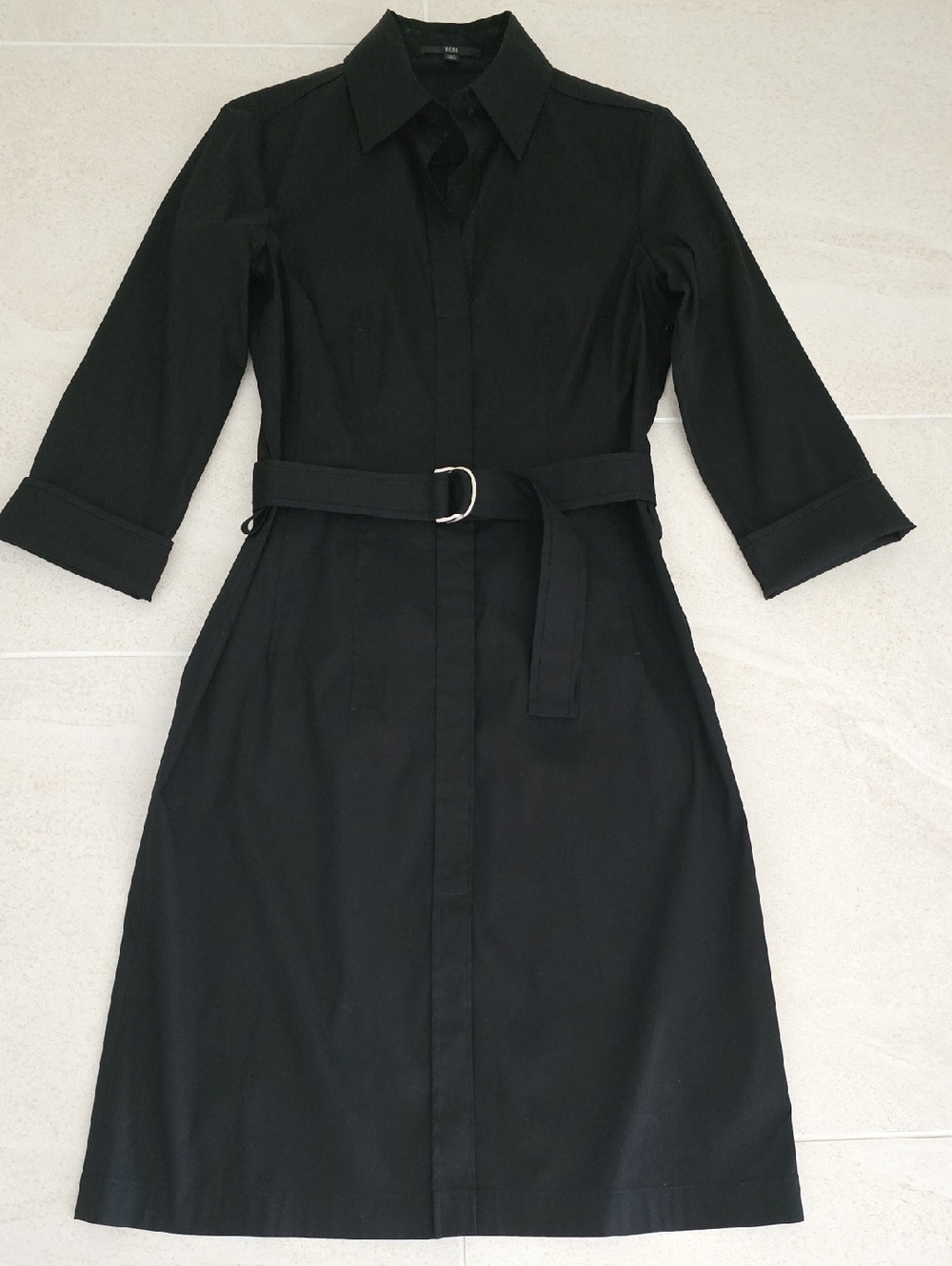 Hugo Boss Black Midi Shirt Dress with D-Ring Belt